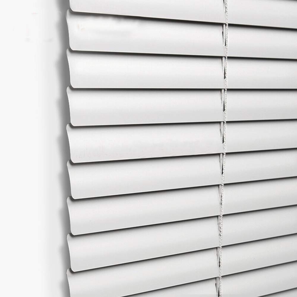 An up-close view of aluminum blinds in a modern interior setting, emphasizing their sleek design and practicality.