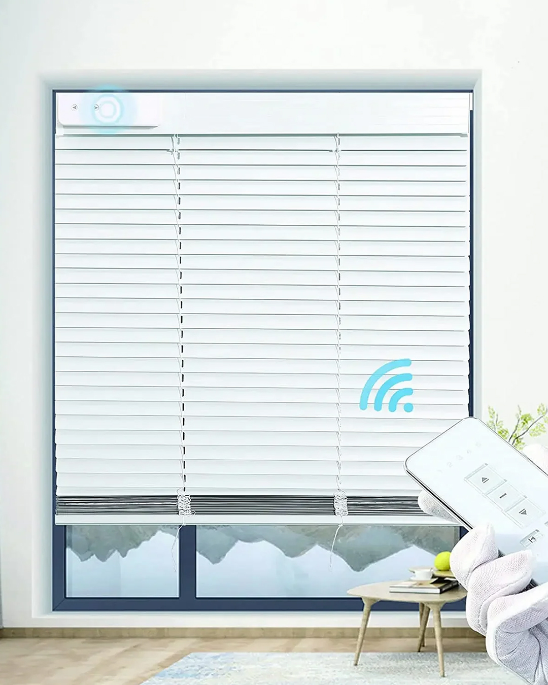 By combining convenience and style for modern living, sleek smart motorized blinds improve interior spaces with controlled light management.