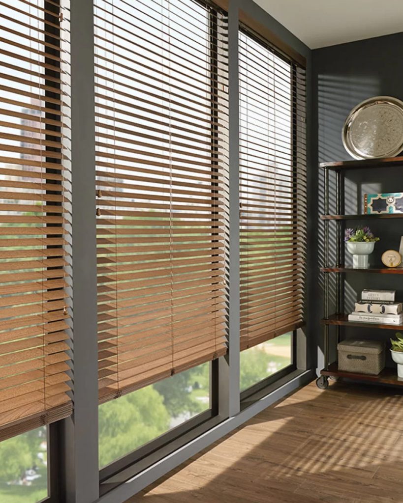 Composite blinds in a chic environment, emphasizing their adaptability and sophisticated look as window treatments.