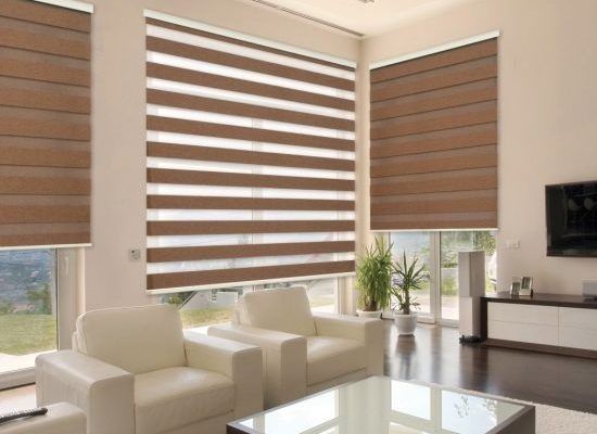 A window with zebra blinds displays a modern style that improves the atmosphere within.